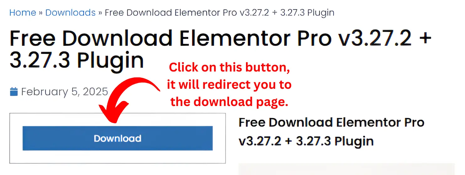 Elementor Pro Plugin Download Page