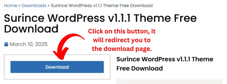 Surince WordPress Theme Download Page