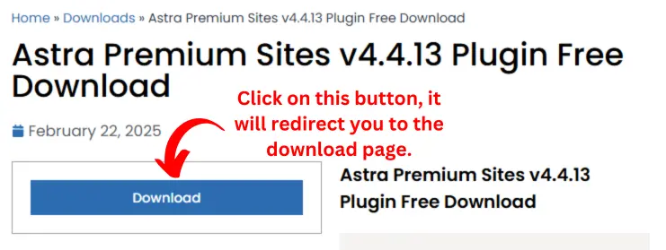 Astra Premium Sites Plugin Download Page