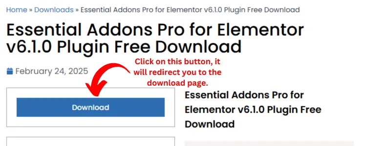 Essential Addons Pro for Elementor Download Page