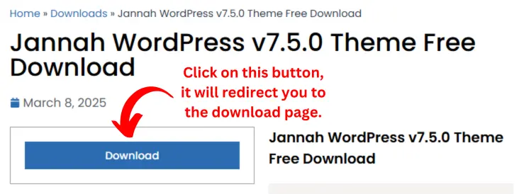 Jannah WordPress Theme Download Page