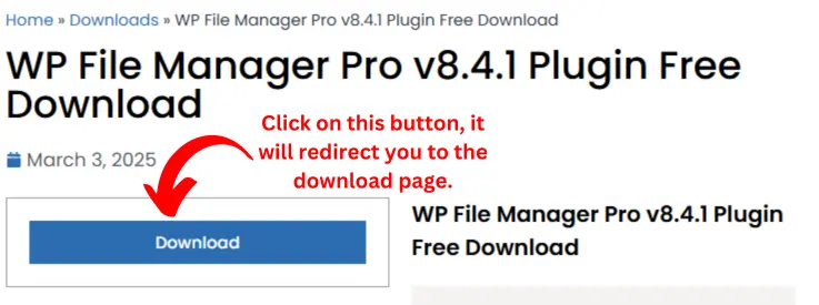 WP File Manager Pro Plugin Download Page